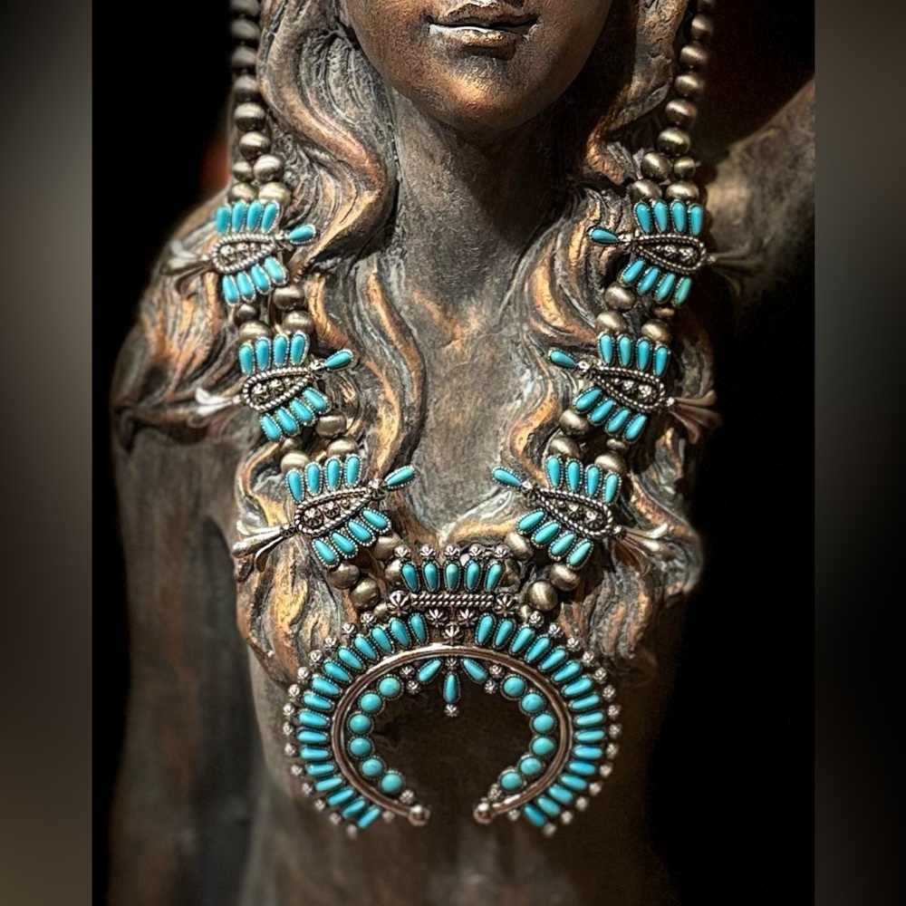 Turquoise and Silver Statement Necklace